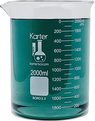 Bécher 2000 ml forme basse griffin verre borosilicate 3.3 double échelle