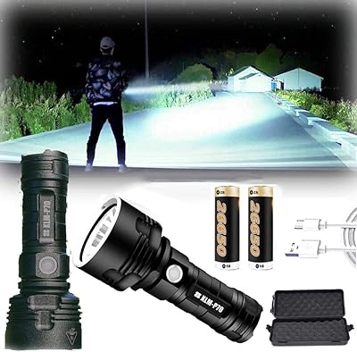 Lampe de poche led haute puissance étanche 30 000-100 000 lumens, ultra lumineuse