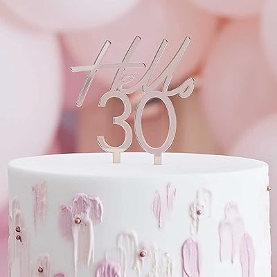 Ginger ray or rose acrylique bonjour 30 anniversaire gâteau jalons topper