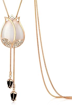 Sautoir rose de style vintage avec pendentif multicolore pour femme