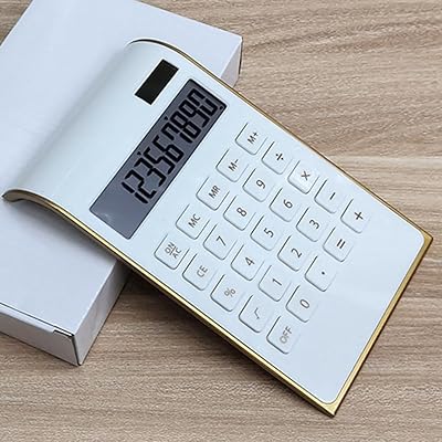 Ensemble de bureau avec calculatrice sweet seven gold white - accessoires de bureau