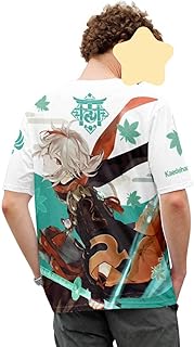 T-shirt kazuha pour hommes genshin impact, t-shirt de jeu d'anime, hauts à manches