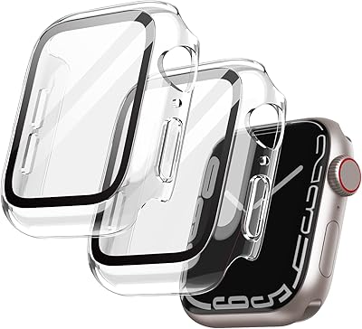 Coque jetech avec protecteur d'écran compatible avec apple watch series 8 7