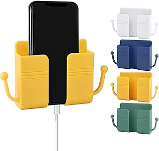 Support de téléphone mural amater avec crochets, boîte de rangement auto-adhésive pour télécommande