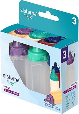Ensemble de récipients à sauce sistema to-go, 3 pièces, rose, vert et bleu