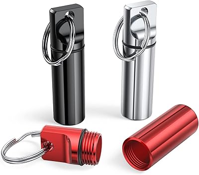 Mini boîte à pilules portable en alliage d'aluminium porte-clés porte-pilule en métal étanche