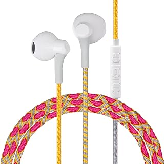 Écouteurs filaires tressés colorés yuri zones - écouteurs intra-auriculaires avec fil enroulé mec