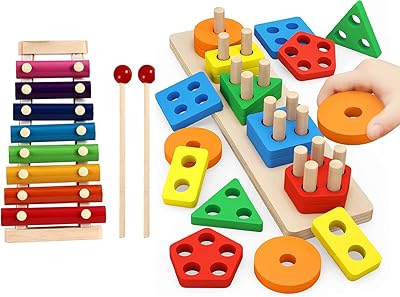 Jouets montessori pour enfants de 18 mois et plus xylophone en bois