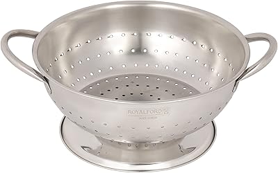 Passoire royalford 24 cm en acier inoxydable avec base polyvalente, rf11626, avec poignées, design élégant avec trous fermés espacés, argent. La nouvelle ère du shopping sénégalais commence avec Diaytar