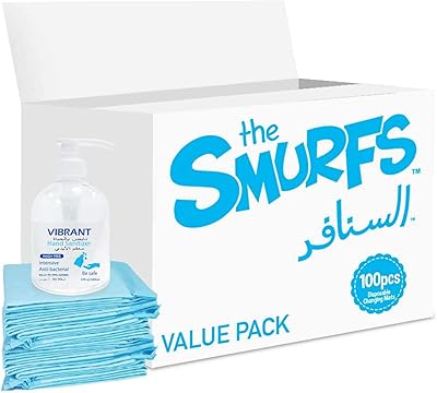 Matelas à langer jetables smirfs - pack économique (100 pièces) avec désinfectant