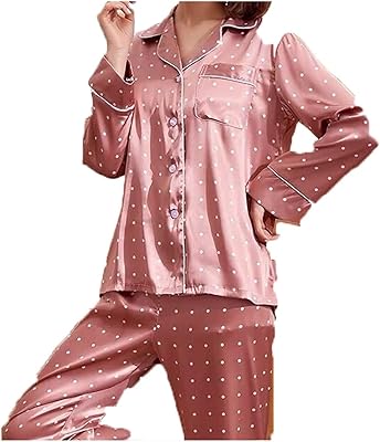 Ensemble de pyjama yeprem, pyjama deux pièces en satin de soie glacée