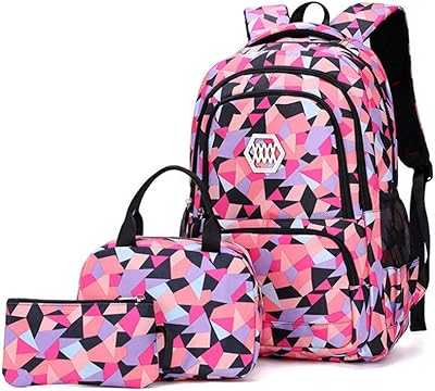 Sac à dos d'école pour enfants avec sac à déjeuner et trousse à