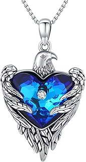 Collier aigle pour femme en argent sterling 925, pendentif faucon pygargue à tête