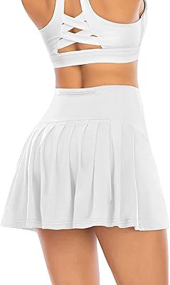 Jupe de tennis plissée taille haute javist pour femmes et filles, short trapèze
