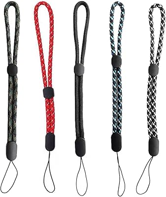 Hrasy lot de 10 dragonnes réglables avec bouton-pression en nylon pour torche, téléphone