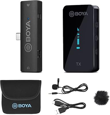 Boya by-xm6-s5 émetteur-récepteur portable avec microphone sans fil à pince usb c