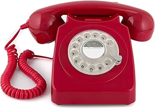 Téléphone rotatif gpo retro landline 746 style années 70 - cordon bouclé, sonnerie