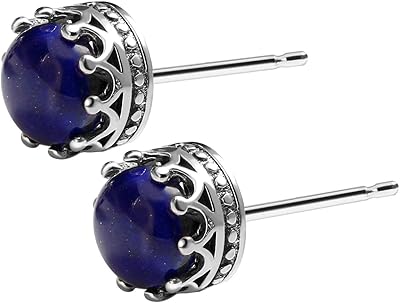 Jeweboo – boucles d'oreilles couronne en argent sterling 925 avec pierres précieuses