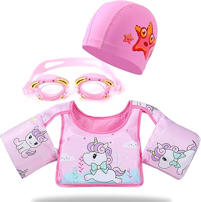 Gilet de natation pour tout-petits pour apprendre à nager avec lunettes de natation/chapeau/bouchons