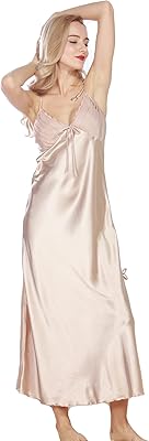 Finmas lingerie longue en satin pour femme - lingerie sexy en dentelle - col en v - sangle profilée sous le buste - lingerie m-3xl - xx-large champagne. Électroménager, mode, beauté... Diaytar a tout en stock