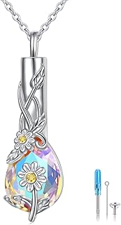 Collier d'urne de bijoux de crémation pour cendres en argent sterling s925, porte-cendres