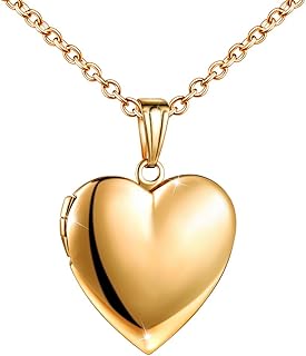 Collier pendentif photo en forme de cœur pour femme comprenant une chaîne