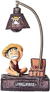 Lampe de table one piece chopper luffy monkey, veilleuse led verte en résine