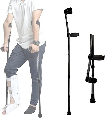 Béquilles d'avant-bras pour adultes, béquilles médicales pliables, cannes de marche réglables en hauteur
