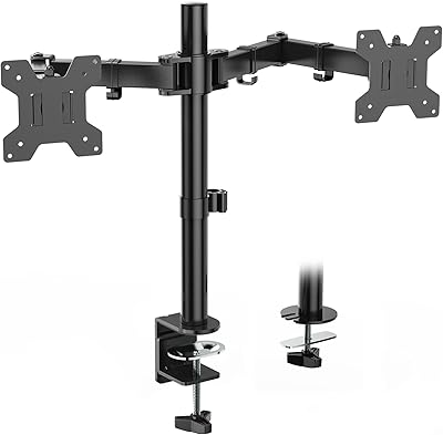 Support de bureau pour double moniteur lcd entièrement réglable wali, convient à 2