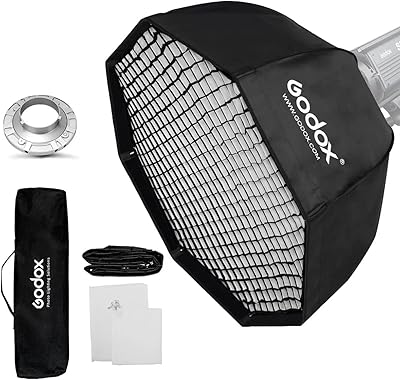 Boîte à lumière octogonale en nid d'abeille godox 120 cm 47" avec support