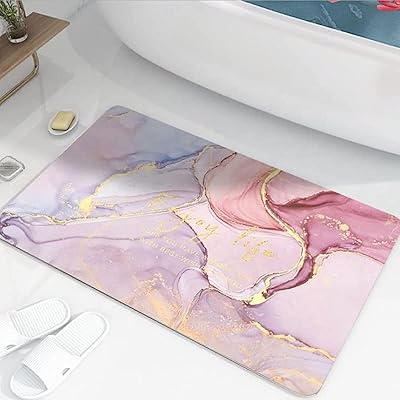 Tapis de bain xingmei, tapis de sol super absorbant, tapis de bain à séchage rapide, base en caoutchouc antidérapant, facile à nettoyer [40 x 60 cm] (rose). Diaytar : Votre allié pour des achats malins et économiques