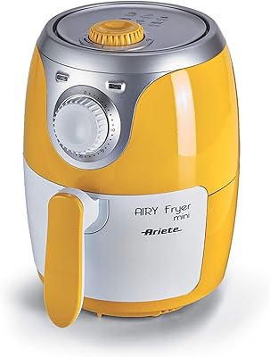 Friteuse à air ariete 2,8 litres, couleur blanc et jaune art4622, système