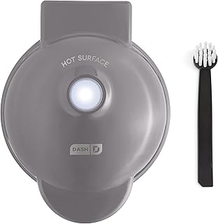 Mini gaufrier dash deluxe avec revêtement antiadhésif facile à nettoyer gris
