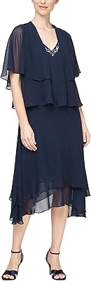Robe mi-longue brodée à col en v pour femme avec veste
