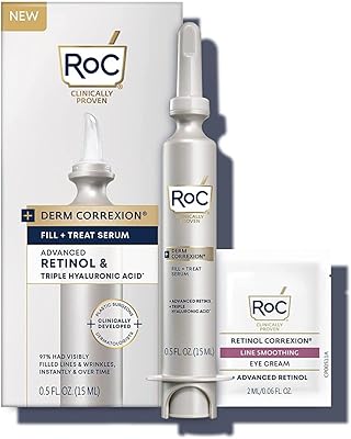 Roc derm correction fill + treat sérum avancé au rétinol, traitement comblant