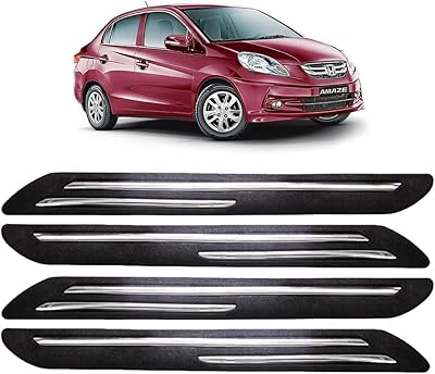 Protection de pare-chocs honda amaze 2018 (lot de 4) noir (style - double