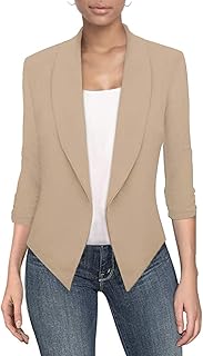 Veste blazer décontractée ouverte sur le devant pour femme pour le travail et le bureau avec épaulettes amovibles, fabriquée aux états-unis. Diaytar : La révolution discount est en marche