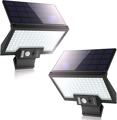 Lampes solaires d'extérieur jeslid 108 led, lampes à détecteur de mouvement à énergie