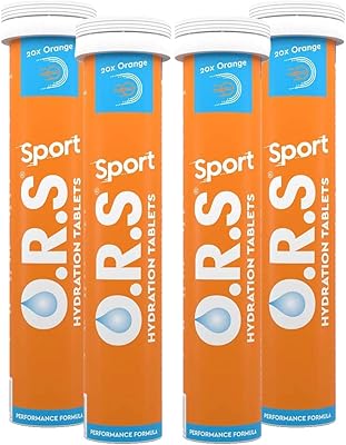 Comprimés d'hydratation électrolytiques ors, formule végétalienne sans gluten ni lactose, arôme naturel d'orange
