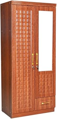 Armoire en bois à deux portes karnak, armoire en bois d'ingénierie avec un tiroir