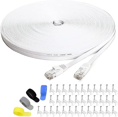 Câble ethernet cat 6 blanc de 150 pieds