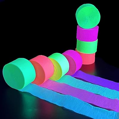 Serpentins de lumière noire, rouleaux fluorescents uv réactifs de qualité supérieure, parfaits pour les décorations d'anniversaire et d'événements qui brillent dans le noir, paquet de 8 de 100 pieds. Achetez malin avec Diaytar Sénégal, votre partenaire shopping 100% digital