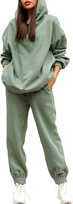 Ensemble deux pièces survêtement à capuche à manches longues et pantalon assorti