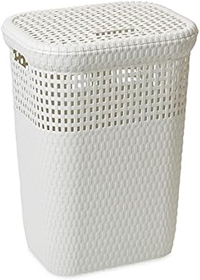 Panier à linge en rotin dia home 60 litres 439, blanc, 42 x