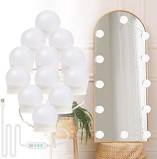[mise à niveau] hollywood vanity led mirror lights 10 pieds, 12 lumières led à intensité variable avec autocollants amovibles (miroir non inclus) (12). Le discount haut de gamme, c'est possible avec Diaytar