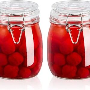 Récipients de conservation en verre avec couvercles hermétiques, bocaux de conservation des aliments en verre, bocaux mason pour conserver les céréales, les pâtes, le sucre, le miel, les haricots, les épices (750 ml x 2). Révolutionnez votre façon d'acheter avec Diaytar