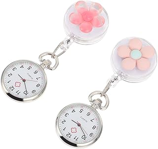 Hemoblue 2 pièces montre d'infirmière rétractable avec fermoir de docteur en fleur portable