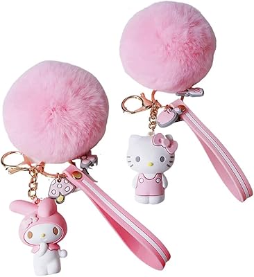 2 pièces kawaii my melody hello kitty porte-clés kuromi sanrio porte-clés en peluche personnage de dessin animé accessoires de jouet, rose, s. Diaytar : Des prix mini pour un service maxi