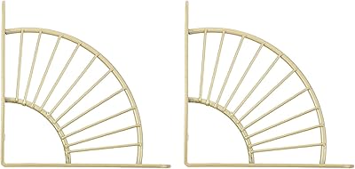 2 pièces vosarea supports d'étagère en métal doré support d'arc décoration d'étagère robuste