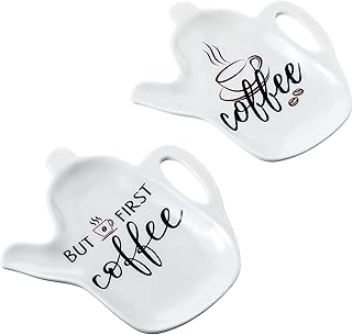 2 pièces porte-cuillère à café en céramique commodité citation drôle café mais premier